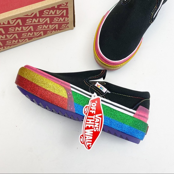 Vans Classic Slip-On Stacked Sneakers: Rainbow - Picture 10 of 15